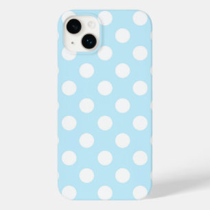 Mooie parelblauw met grote pooldots Case-Mate iPhone 14 plus hoesje