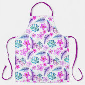 Mooie parelbloemen en -bladeren schort (Voorkant)