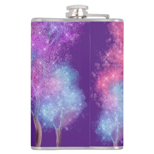 Mooie parelbomen heupfles (Achterkant)