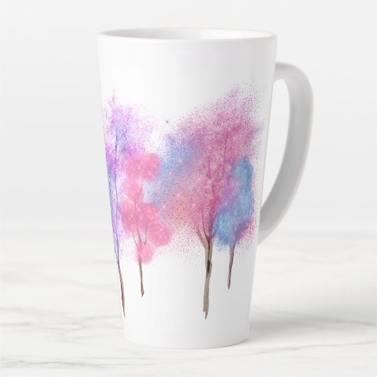 Mooie parelbomen latte mok (Rechterhoek)