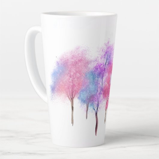 Mooie parelbomen latte mok (Linkerhoek)