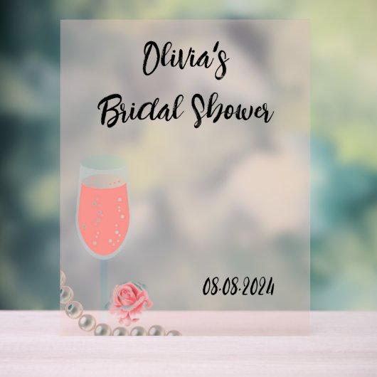 Mooie parels en Prosecco vrijgezellenfeest Acryl Bord (Neutraal)