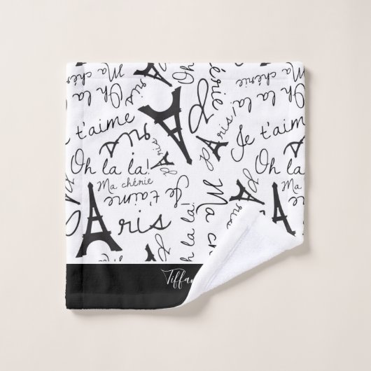 Mooie Parijs in zwart-wit Bad Handdoek (Wasdoekje)