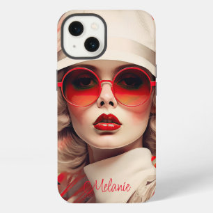 Mooie Parijse vrouw in zonnebril en hoed iPhone 13 Hoesje