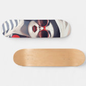 Mooie Parijse vrouw in zonnebril en pet Persoonlijk Skateboard (Horizontaal)