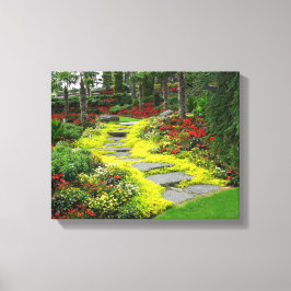 Mooie Park Bloemen Foto Canvas Afdruk