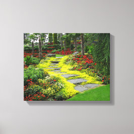 Mooie Park Bloemen Foto Canvas Afdruk