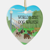 Mooie Park World's Best Dog Walker Keramisch Ornament (Rechts)