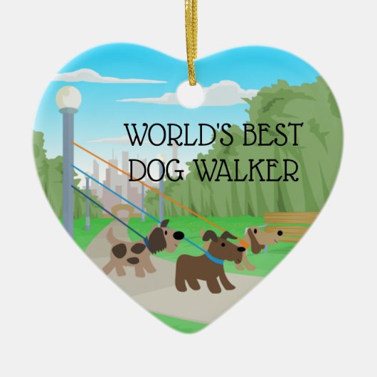 Mooie Park World's Best Dog Walker Keramisch Ornament (Voorkant)