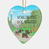 Mooie Park World's Best Dog Walker Keramisch Ornament (Links)