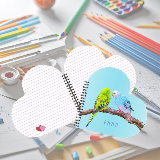 Mooie parkietkoppel - op maat notitieboek