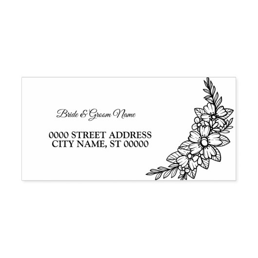 Mooie partij Bloemen Lijst Elegant Adres Zelfinktende Stempel (Design)