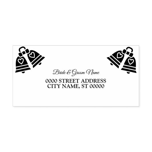 Mooie partij bruiloft klokken Elegant adres Zelfinktende Stempel (Design)