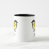 Mooie Parus Major Gele Vogel & Aangepaste Naam Mok (Midden)