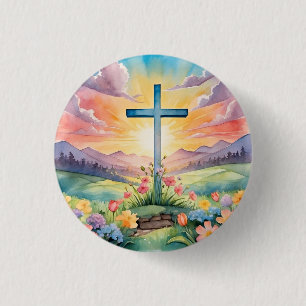 Mooie Pasen Aquarel Kunst Ronde Button 3,2 Cm