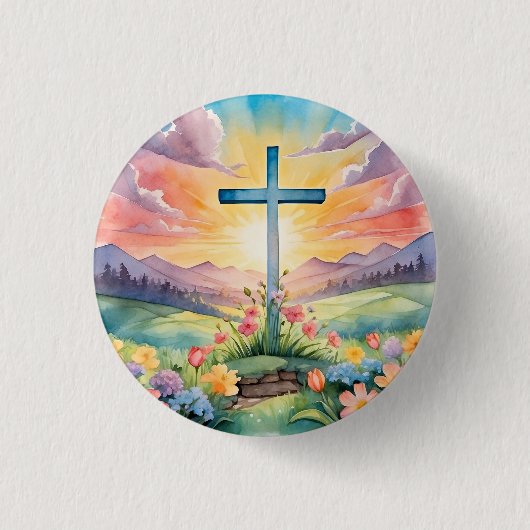 Mooie Pasen Aquarel Kunst Ronde Button 3,2 Cm (Voorkant)