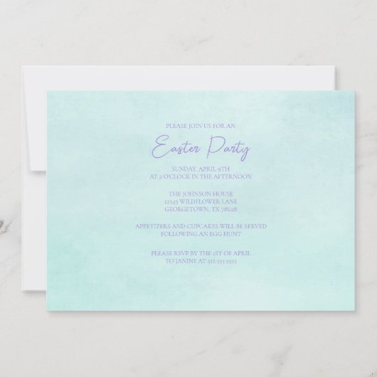 Mooie Pasen Bunny Custom Pastel Party Kaart (Achterkant)