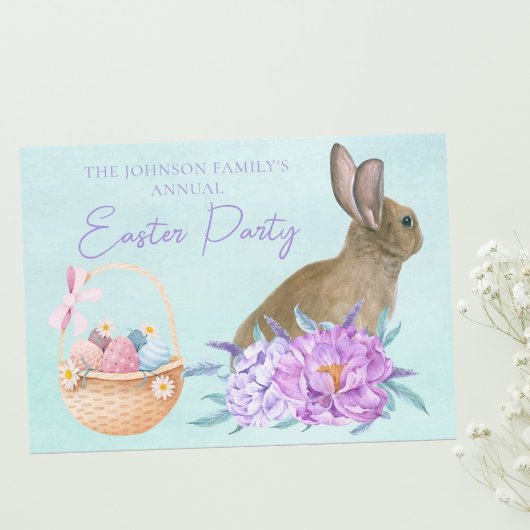 Mooie Pasen Bunny Custom Pastel Party Kaart