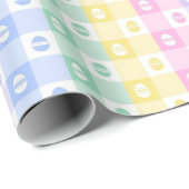 Mooie Pasen Eier Pastel Geruite Inpakpapier (Rol Hoek)