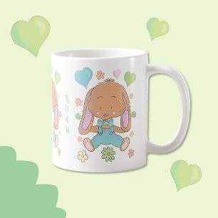 Mooie Pasen Konijn Kind Cacao Mok met Naam