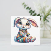 Mooie Pasen Konijn Thema Uitnodiging (Staand voorkant)