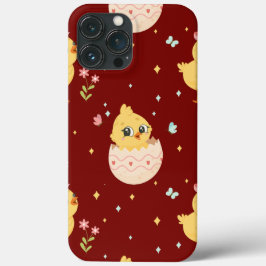 Mooie Pasen Kuiken met Roze Strik Naadloos Patroon Case-Mate iPhone Case