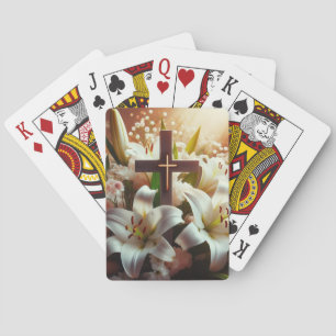 Mooie Pasen lelie kruis Pokerkaarten