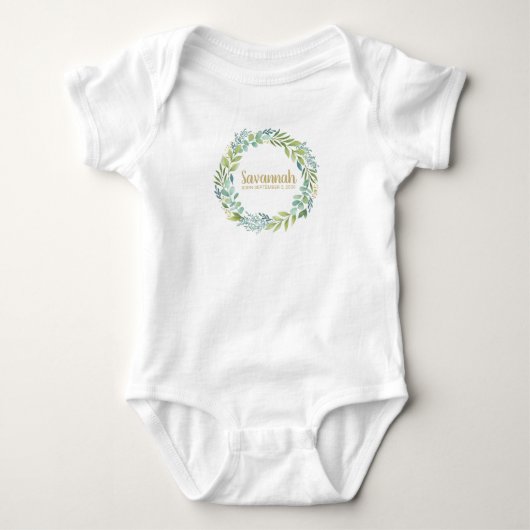 Mooie Pasgeboren Baby Eucalyptus Krans Romper (Voorkant)