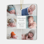 Mooie pasgeboren Baby Photo Collage Kerstmis Keramisch Ornament (Links)