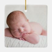 Mooie pasgeboren Baby Photo Collage Kerstmis Keramisch Ornament (Achterkant)