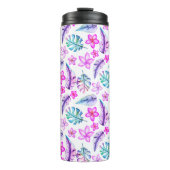 Mooie pastbloemen en vertrekken thermosbeker (Voorkant)