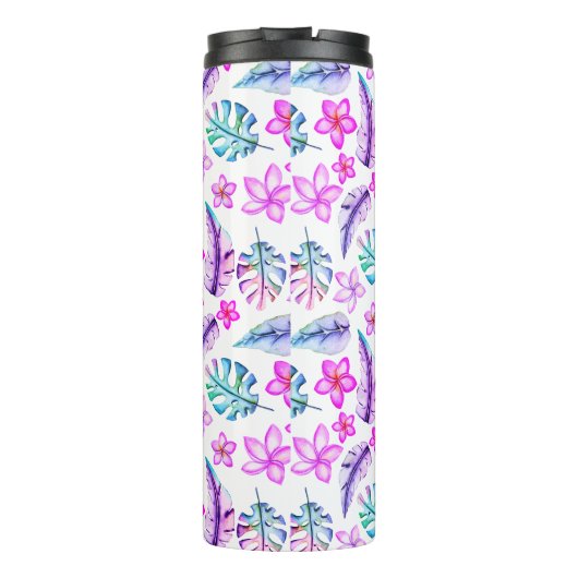 Mooie pastbloemen en vertrekken thermosbeker (Achterkant)