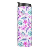 Mooie pastbloemen en vertrekken thermosbeker (Geroteerd rechts)