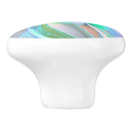 Mooie pasteelkleuren fractal Ceramic Knob Keramische Knop (Zijkant)