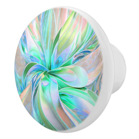 Mooie pasteelkleuren fractal Ceramic Knob Keramische Knop (Rechts)
