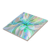 Mooie pasteelkleuren fractal keramische Tegel Tegeltje (Zijkant)
