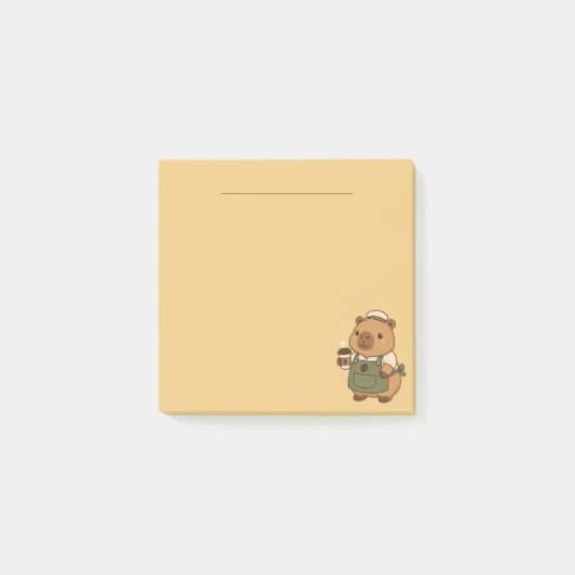 Mooie Pastel Barista Capybara Post-it Notities Post-it® Notes (Voorkant)