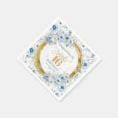 Mooie Pastel Blauw Sweet 16 Gouden Glitter Servet (Hoek)