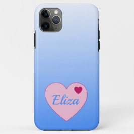 Mooie pastel blauwe ombre en roze hart Case-Mate iPhone case
