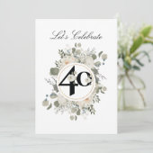Mooie Pastel Bloem 40e VERJAARDAG Kaart (Staand voorkant)