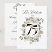 Mooie Pastel Bloem 75e VERJAARDAG Kaart (Voorkant / Achterkant)