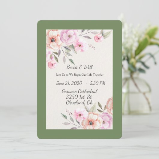 Mooie Pastel Bloemblaadjes Kaart (Staand voorkant)