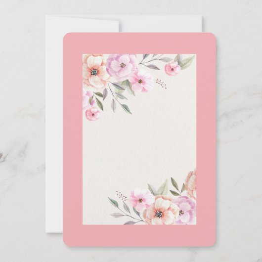 Mooie Pastel Bloemblaadjes Kaart (Achterkant)