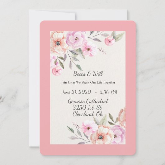 Mooie Pastel Bloemblaadjes Kaart (Voorkant)