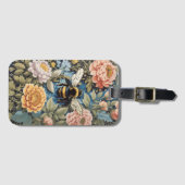 Mooie Pastel Bloemen en Bumblebee Bagagelabel (Voorkant (horizontaal))