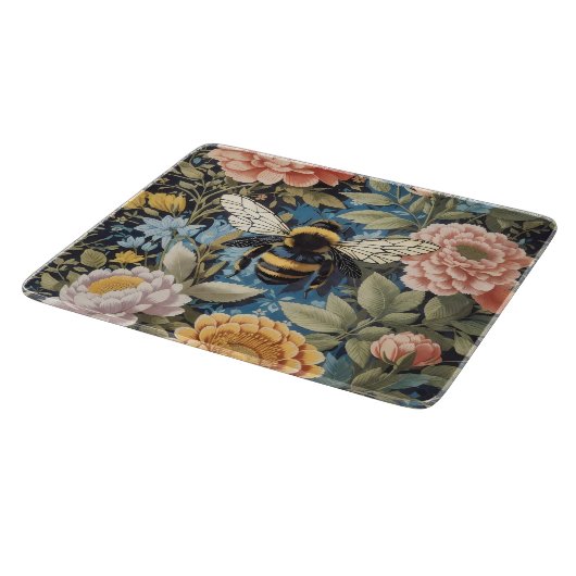 Mooie Pastel Bloemen en Bumblebee Snijplank (Hoek)