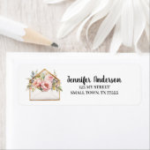 Mooie Pastel Bloemen Envelope Adres Etiket (Insitu)