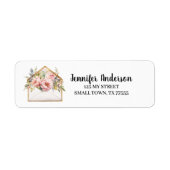 Mooie Pastel Bloemen Envelope Adres Etiket (Voorkant)