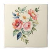 Mooie Pastel Bloemen Tegeltje (Voorkant)