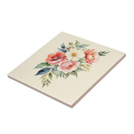 Mooie Pastel Bloemen Tegeltje